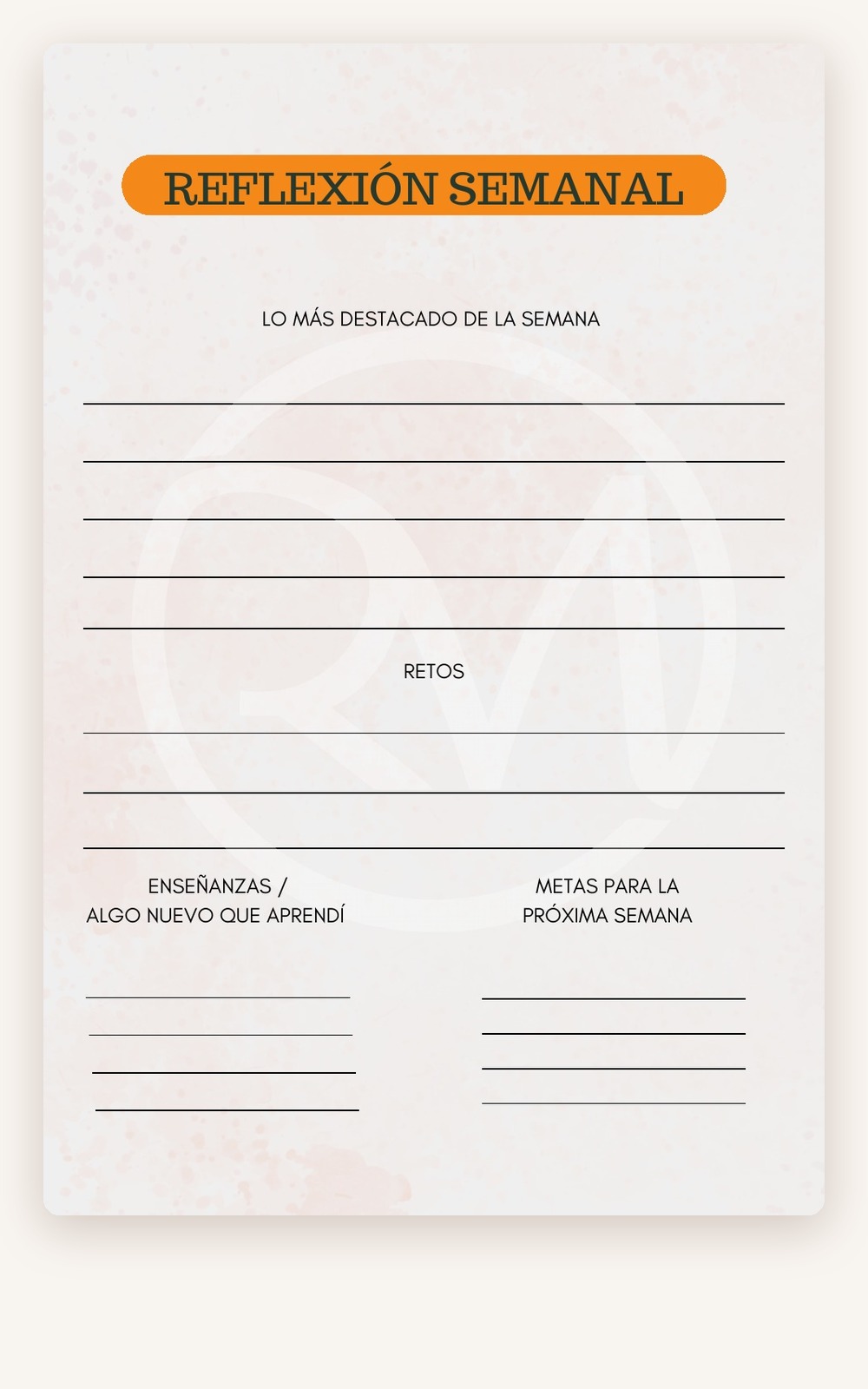 Página interior con afirmaciones positivas